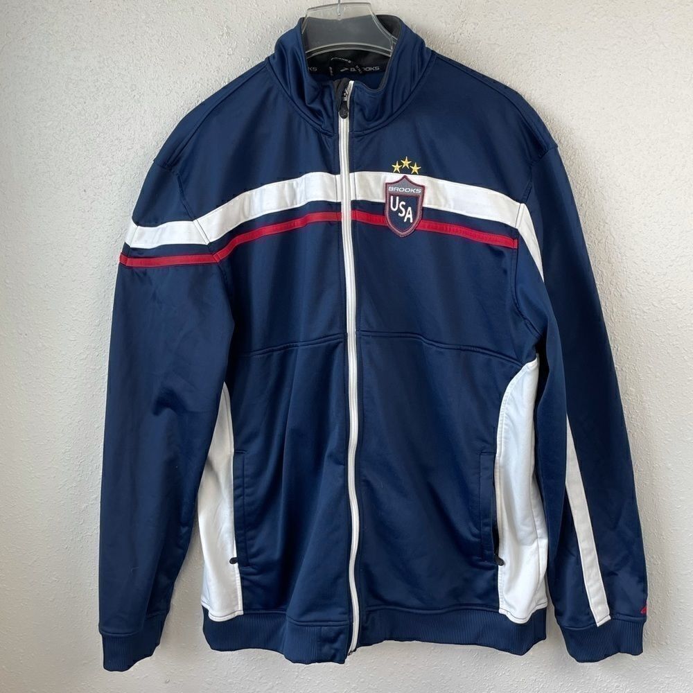 Brooks USA Track Full Zip Running Jacket EUC